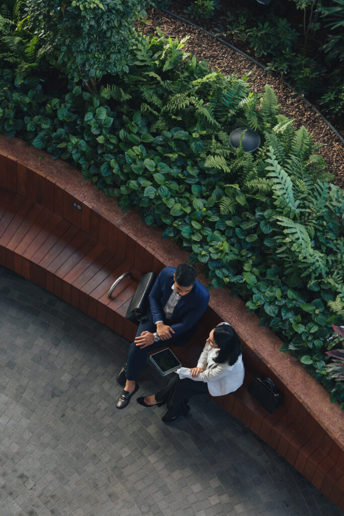 Successful business - man and woman in a thoughtful conversation