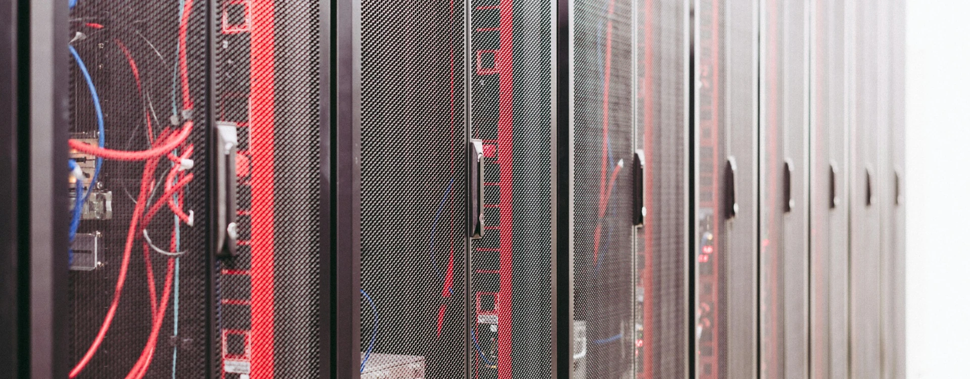 Data centre server racks for Gcore AI, cybersecurity, technology and telecoms cloud communications case study.